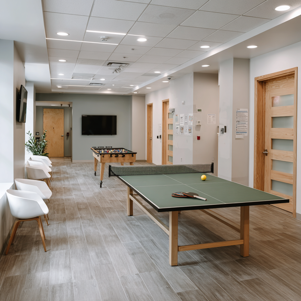 Recreation and lounge area at KCA Advisors